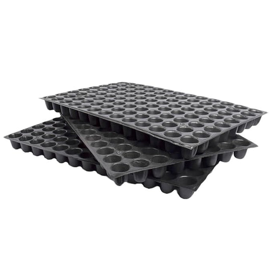 Reusable Seedling Tray - Pack of 3 (Black, 104 Holes/Tray) | Durable Plastic Germination Trays with Drainage Holes | Ideal for Seed Starting, Greenhouse, and Indoor Gardening
