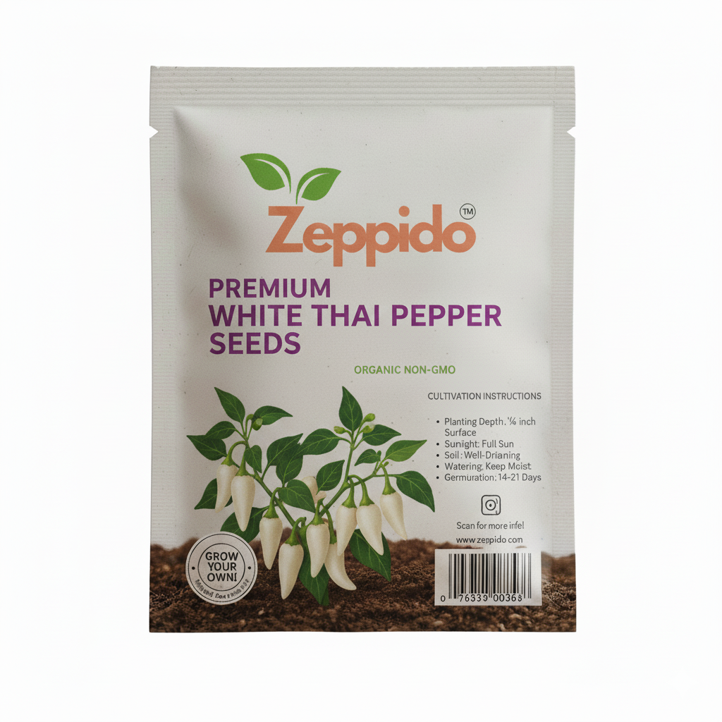 White Thai Pepper Seeds – Zeppido | High Yield | Extra Hot | Kitchen Garden Favourite