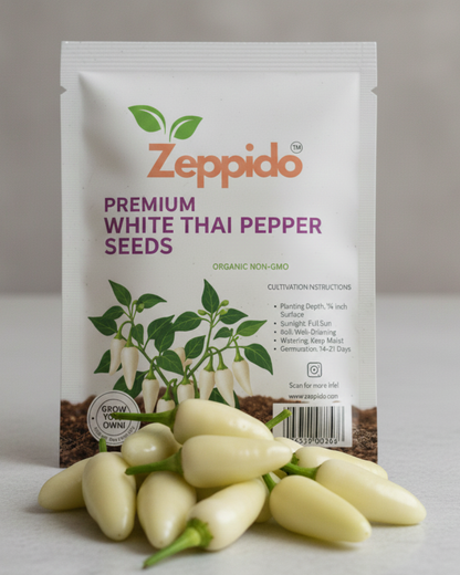 White Thai Pepper Seeds – Zeppido | High Yield | Extra Hot | Kitchen Garden Favourite